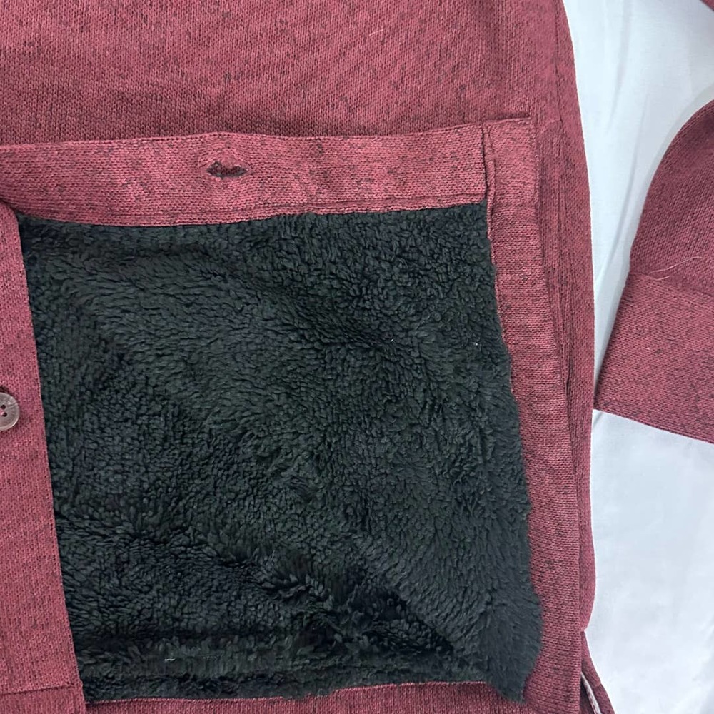 Weatherproof, Vintage, Faux Shearling Lined Red Mahogany Small Button Down Shirt - Picture 8 of 8